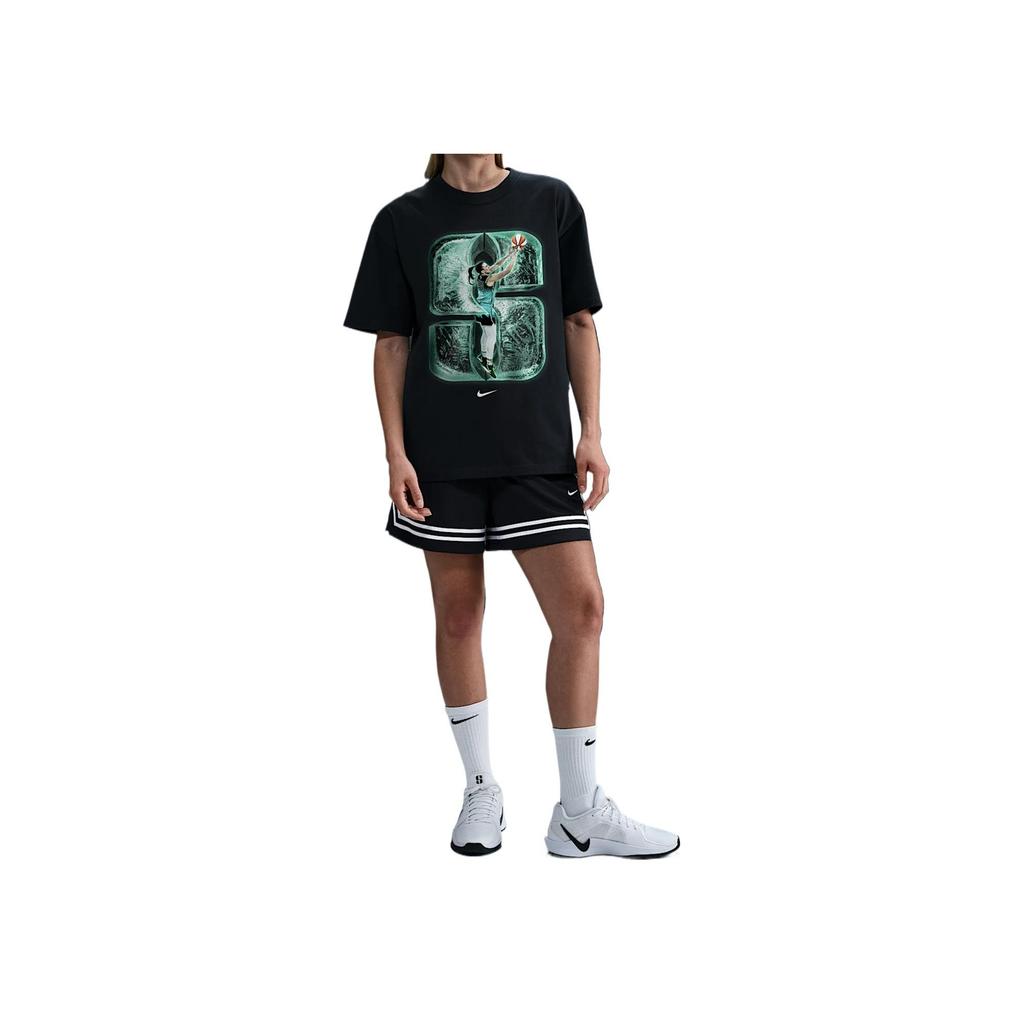 Nike Sabrina Ionescu Comfortable Breathable Moisture-Wicking Soft Short Sleeve Basketball Shirt Unisex Tops Black IO7377-010