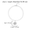 1Pcs Vintage Silver Color Sun Pendant Necklaces Bohemian Rainbow Beaded Choker Necklace For Women Summer Beach Jewelry Gift