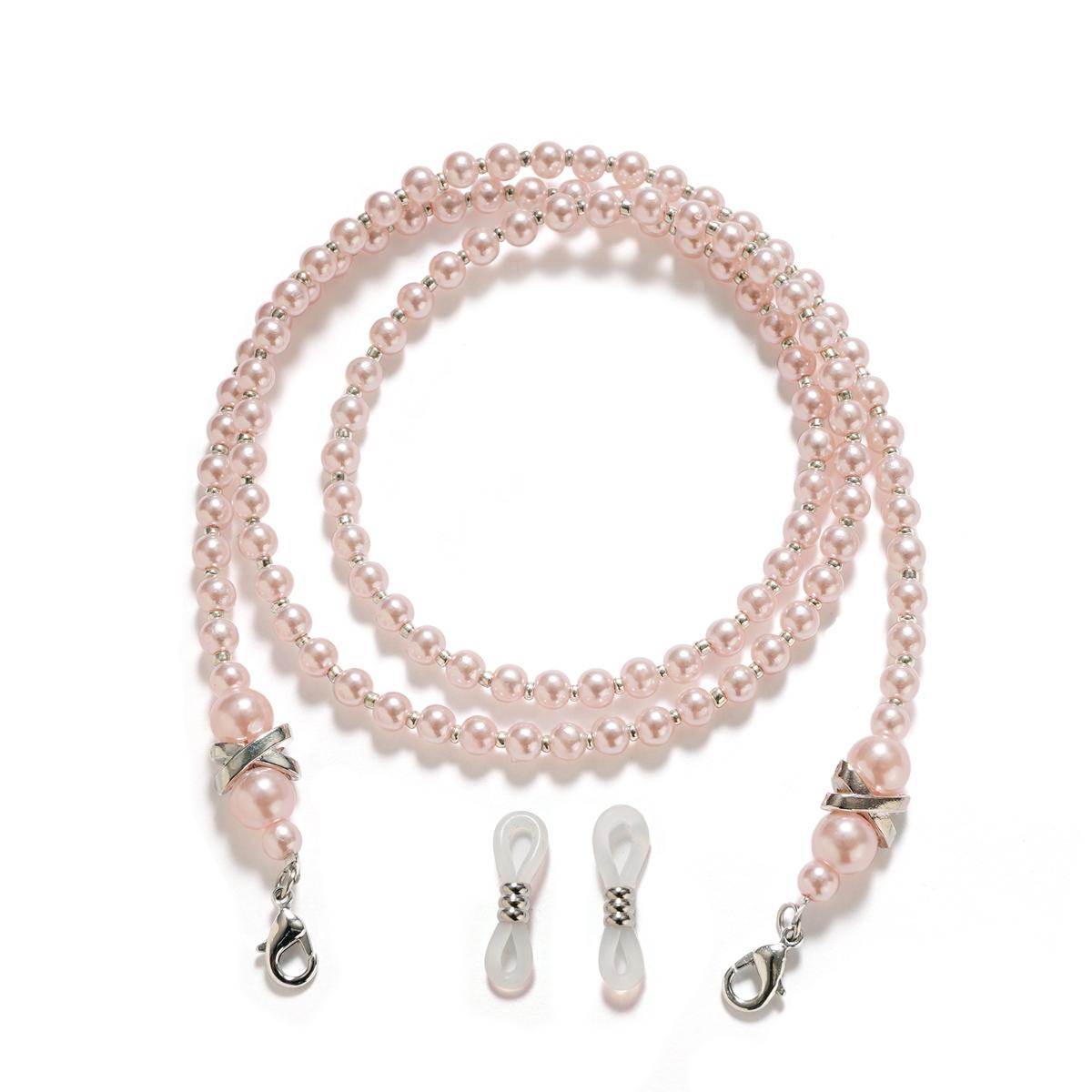 

Pearl Sunglasses Chain Wearing Neck Holding Beaded Lanyard Cord Masks Sunglass Reading Glasses ChainEyewear Accessories розовый