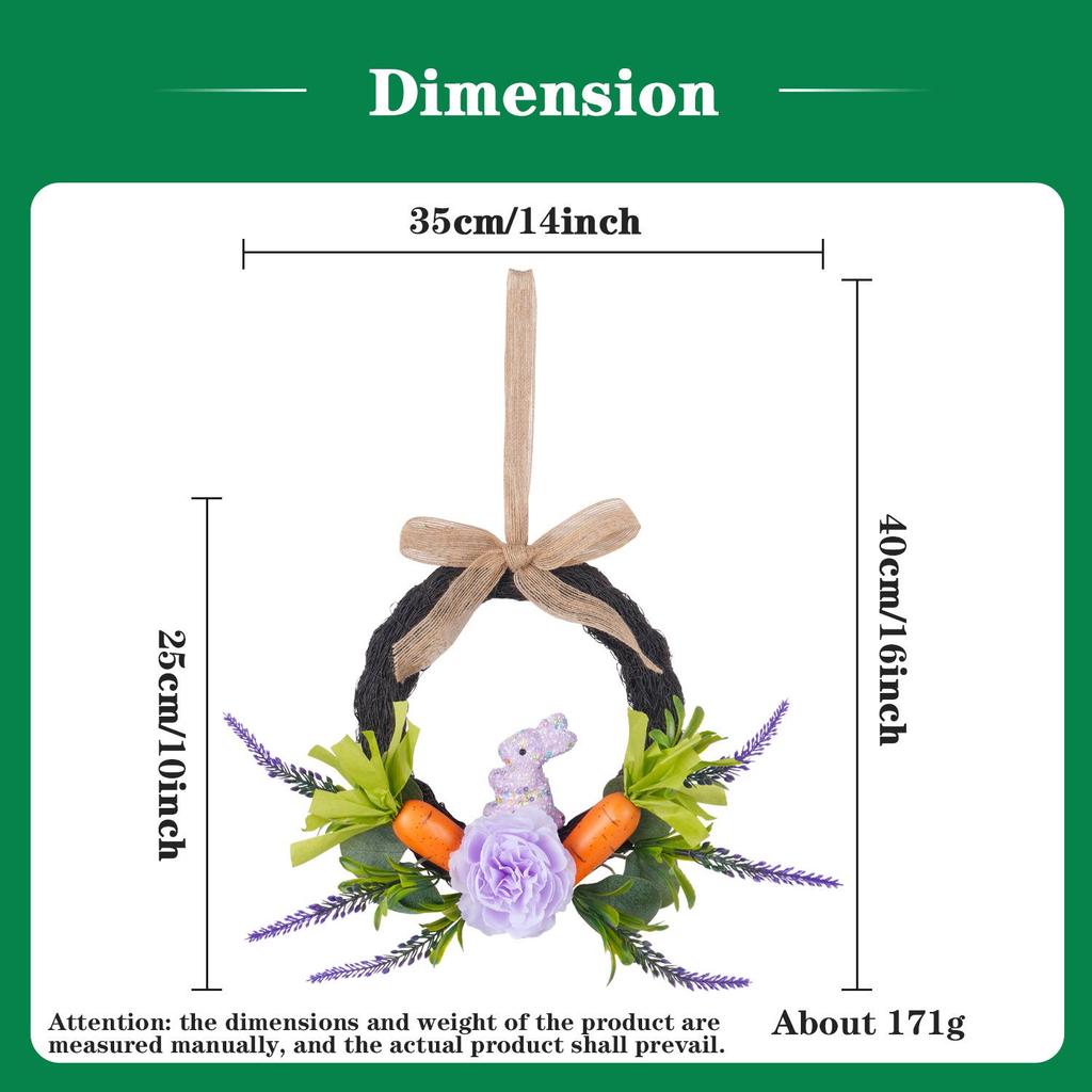 Easter Rabbit and Egg Wreath - Outdoor Garden Party Ornament