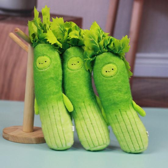 Cute Vegetable Plush Pendant Keychain Creative Cartoon Tender Celery Shape Doll Soft Plush Keyring Backpack Pendant