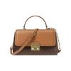 Tribeca Logo Print Design Faux Leather Shoulder Bag Medium Women Shoulder Bag Dark-Brown 30F5G2RS2B-DARK-BROWN