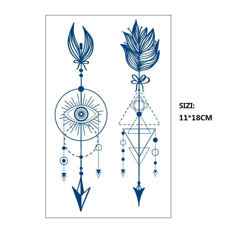 Emmy Naklejka Tatuaż Ziołowy Stopniowa Zmiana Geometryczny Gwieździste Niebo Łańcuch z Gwiazd Trwały Nieodblaskowy Naklejka Transferowa Wodna