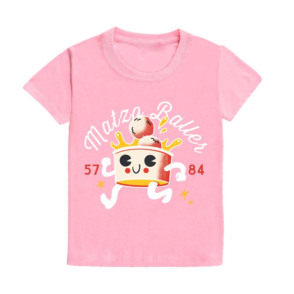 Matzo Baller Retro Rosh Hashanah Shirt Kids Short Sleeve Casual Tshirt Shana Tova Shirt Clothing