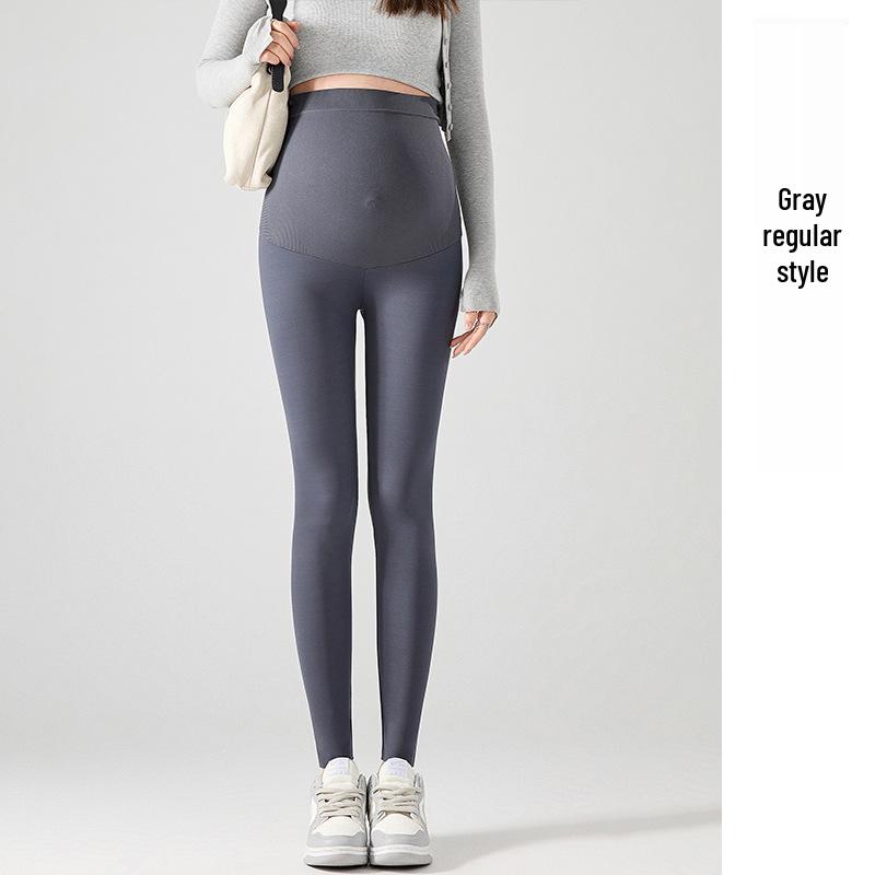 2025 Spring Maternity Sharkskin High-Elasticity Cropped Pants with Honeycomb Waist Support 2XL