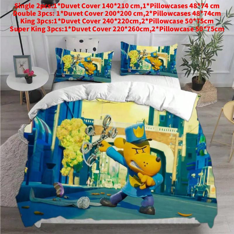 Dog Bedding Man Set Cartoon Comforter Cover Duvet Pillow Case Decoration Bedroom