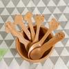 Creative Wooden Spoon Animal Kids Cat Pig Dinner Soup Feeding Spoon Kitchen Tool