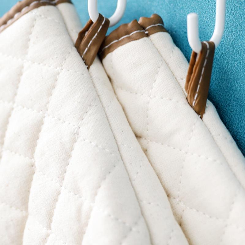 Small Pure Cotton Heat-Resistant Oven Gloves - Thick, White Insulated Baking Mitts