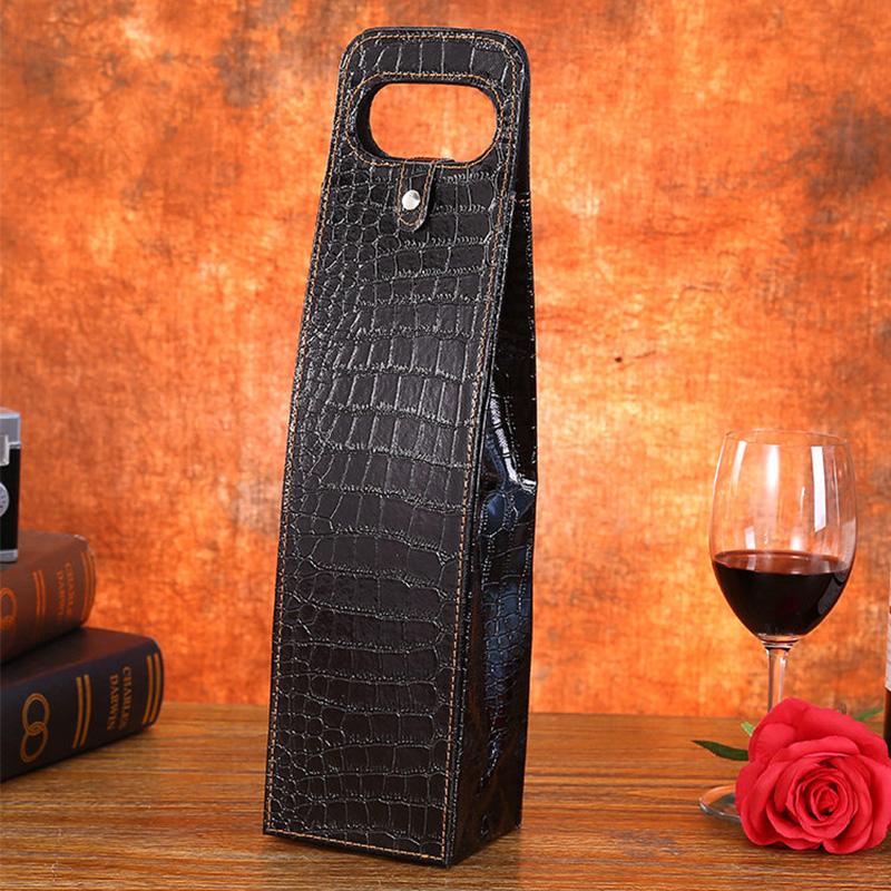 Leather Red Wine Packaging Bags Wine Tote Bags Universal Packaging Carrier Single/Double Bottle Protective Wine Gift Bags