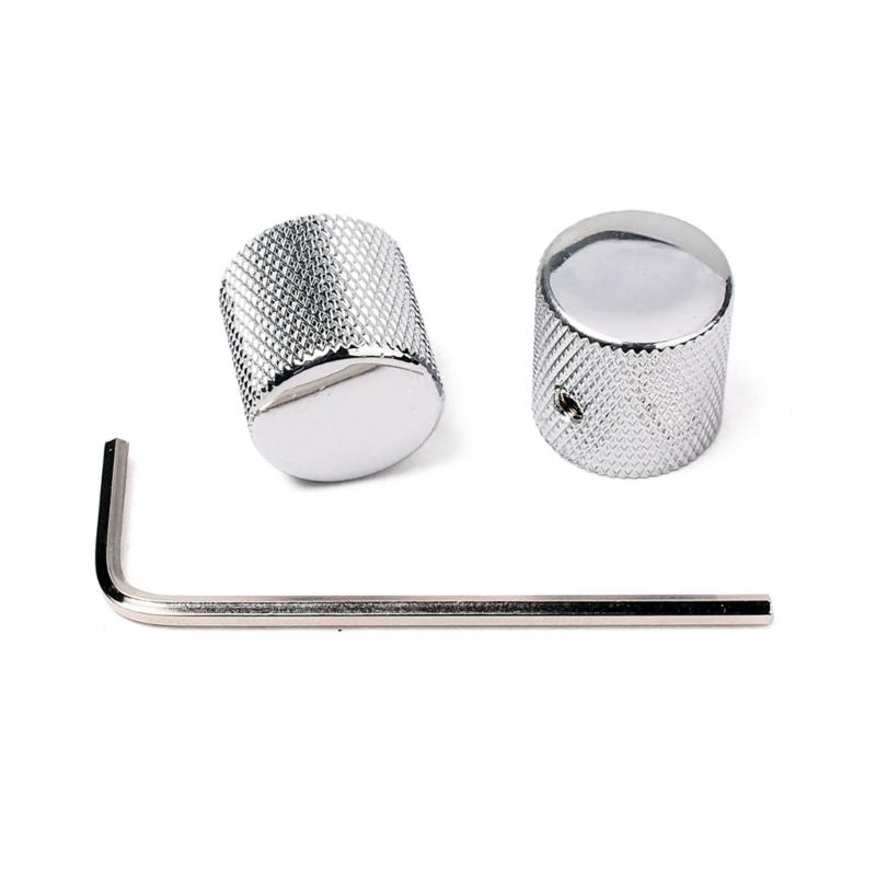 3 Pcs Electric Guitar Bass Effect Knob Volume Tone Control Knob Potentiometer Cap Metal Dome Knobs Replacement Parts