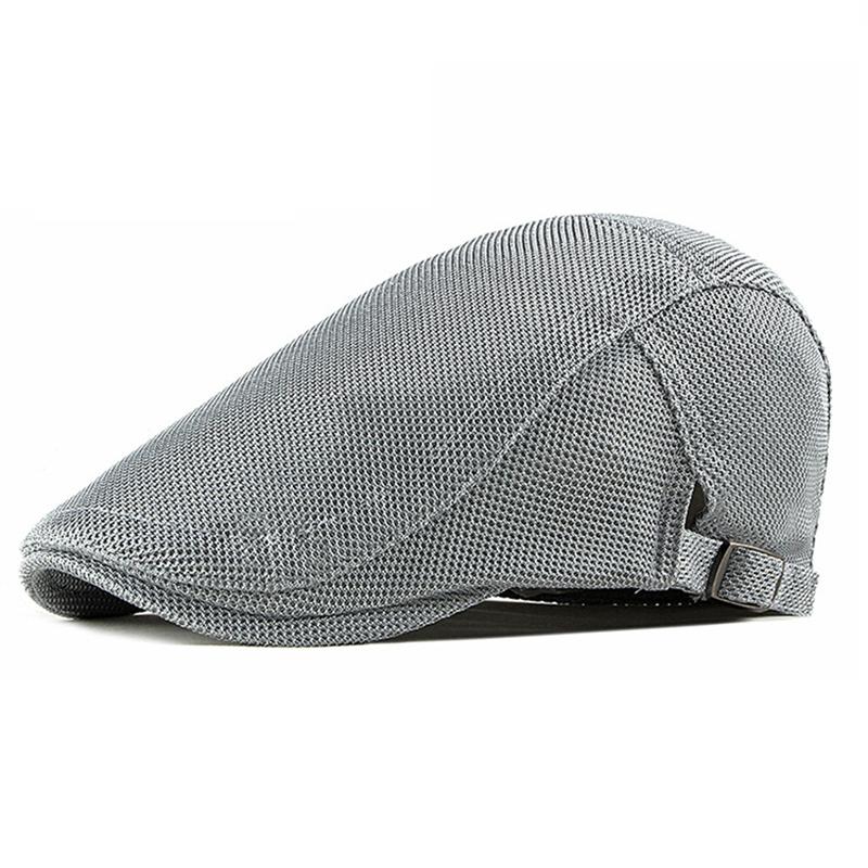 Frühling Sommer Herren Netz Newsboy Caps Lässig Atmungsaktiv Outdoor Retro Barett Mütze Golfmütze Mode Einfarbig Flache Kappen Damen