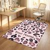 Pink Theme Soft Crystal Velvet Rug Custom Name & Text Print Non Slip Floor Rug for Bedroom Living Room