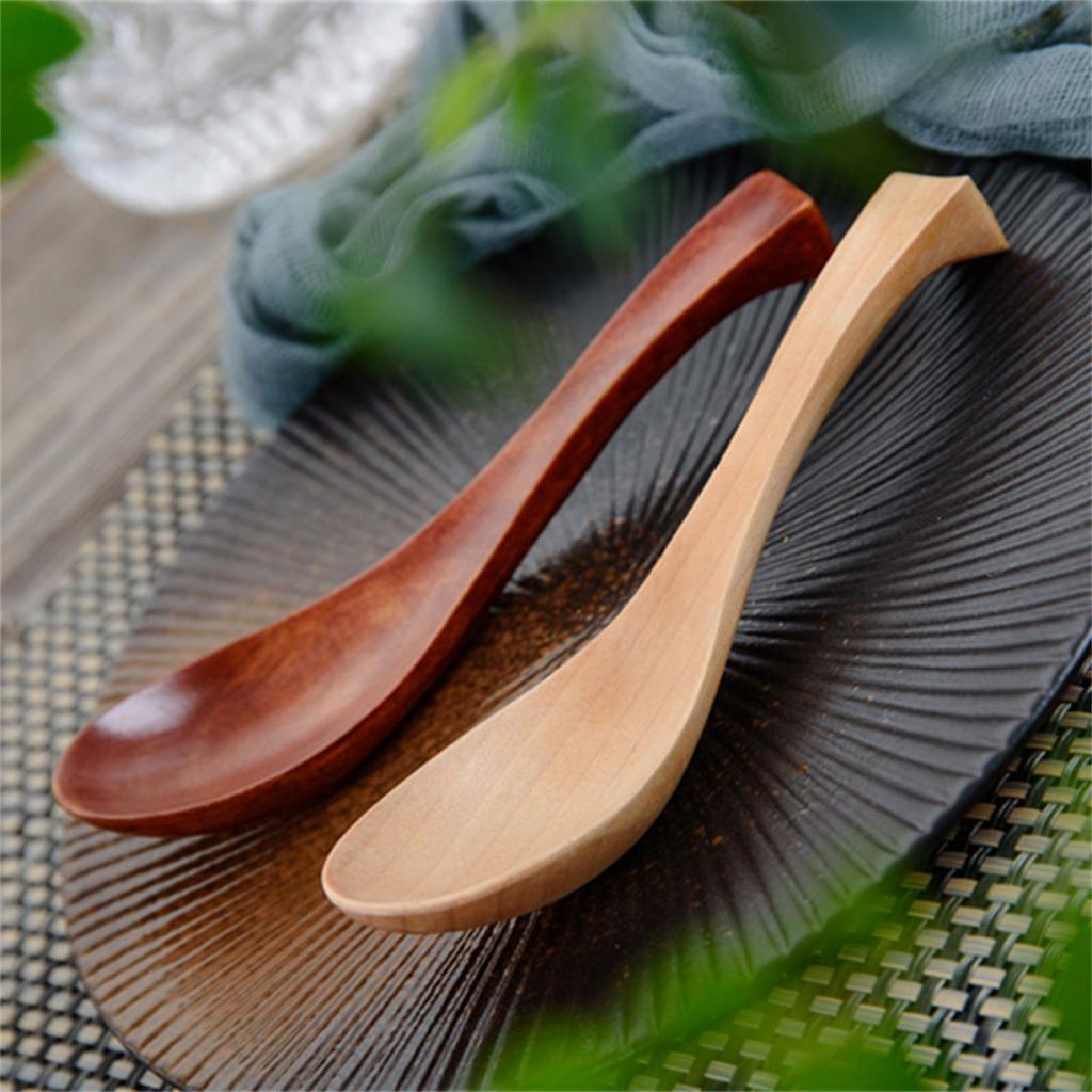 Natural Wooden Rice Spoon with Nonslip Handle Ergonomic Kitchen Utensil For Cooking Serving Heat Resistant Cutlery