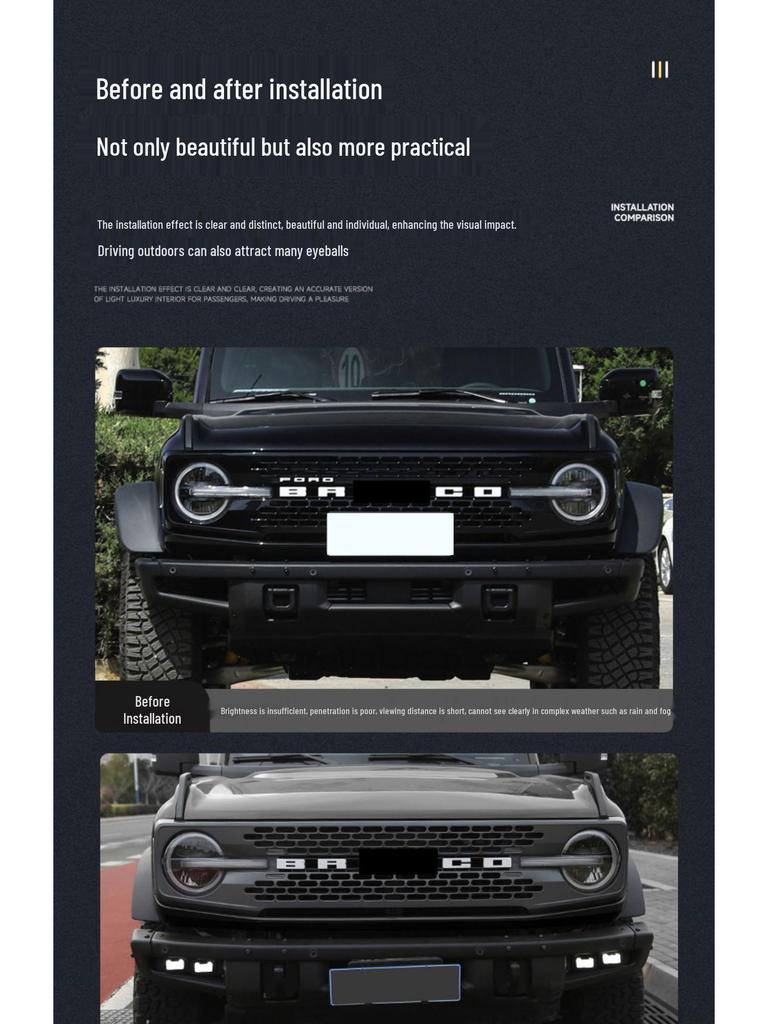 Ford Bronco Raptor DRL LED Turn Signal & Fog Light Assembly