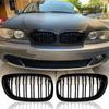 E4 Matte Black Double Stripe Grille, 1 Pair for 2003-2006 BMW 3 Series (Parts: 51137064317, 51137064318)