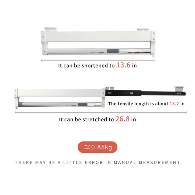 Heavy Duty Pull-Out Closet Valet Rod Adjustable Wardrobe Clothing Rail Top Mount Wardrobe Hanger Rack Bar Ball Bearing Slide