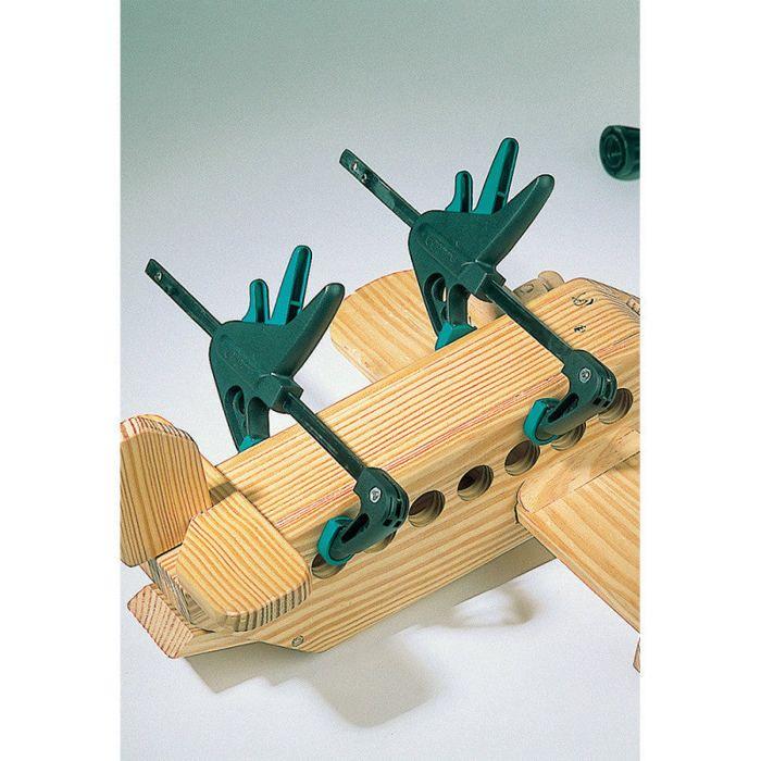 Serre-joints à une main EHZ 40-110 - WOLFCRAFT - idéal pour modélisme - acier noir gris vert