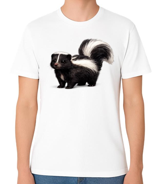 Cute Skunk Animal Illustration Unisex T-Shirt Funny Wildlife Graphic Tee Gift S разноцветный