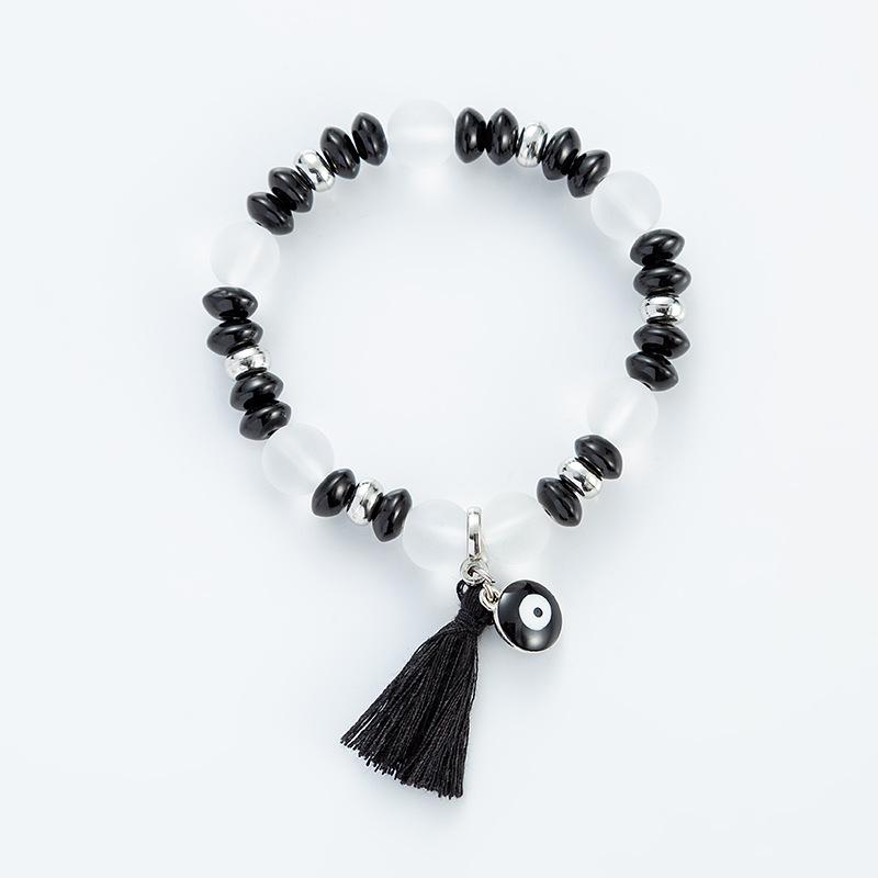 

Браслет «Глаз дьявола» с рождественской кисточкой и бусинами, богемный синий глаз, Санта