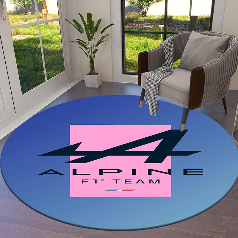 Alpine F1 Round Area Rug,Carpet Rug for Living Room Bedroom Sofa Playroom Decor,Non-slip Floor Mat
