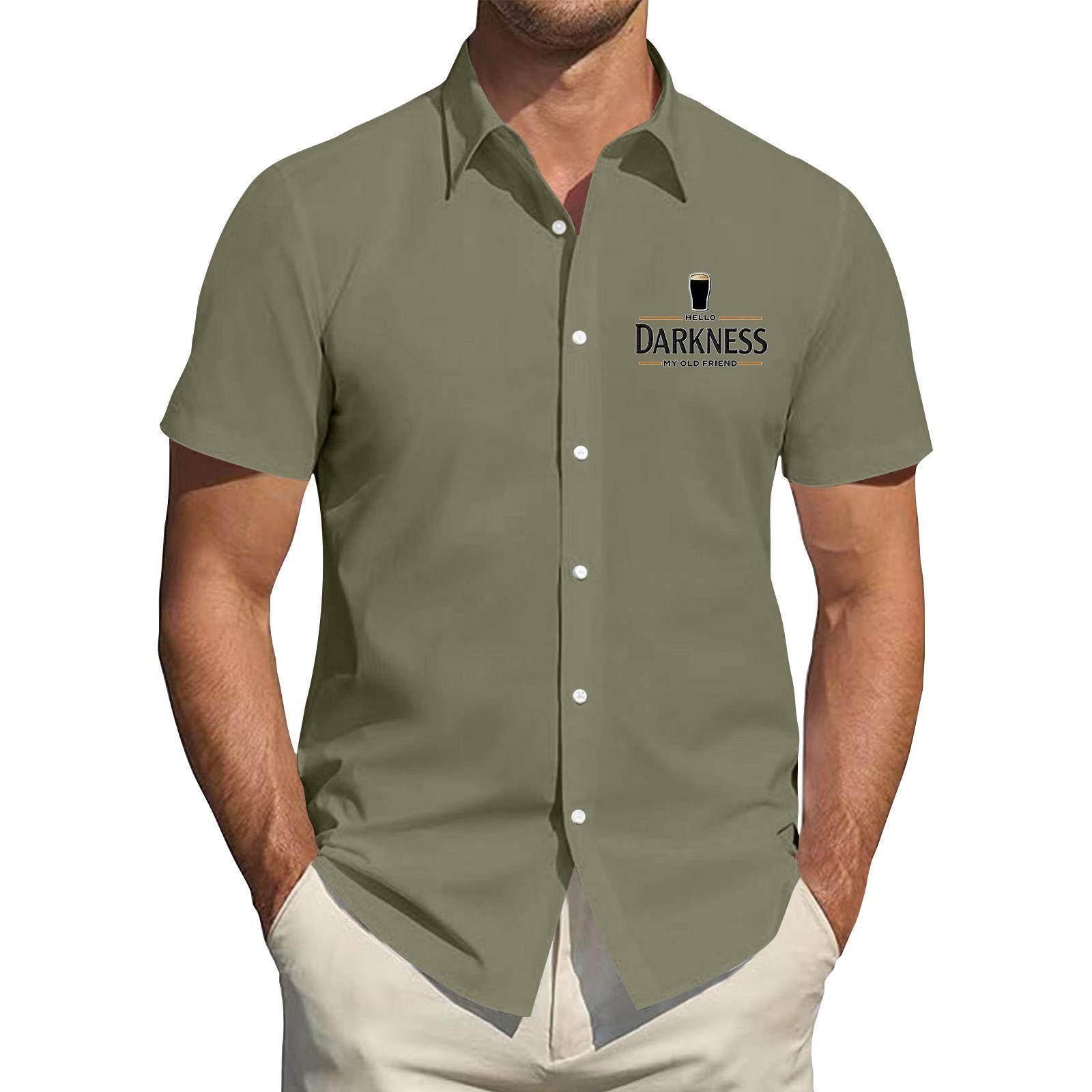 

Мужской кардиган с воротником, топ с принтом, повседневная комфортная рубашка M