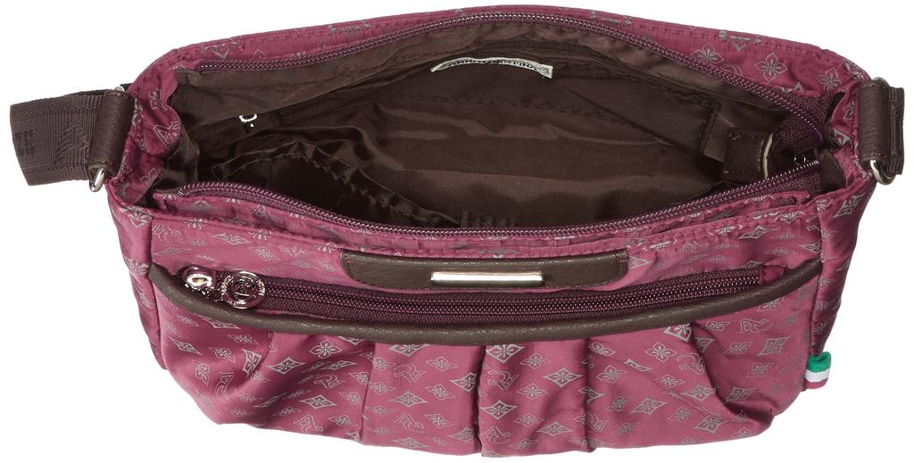 ANNA CRISTINA Monogram Print Shoulder Bag 1703-4A28 In Wine