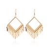 Women's Simple Fashion Long Drop Water Leaf Fringe Earrings