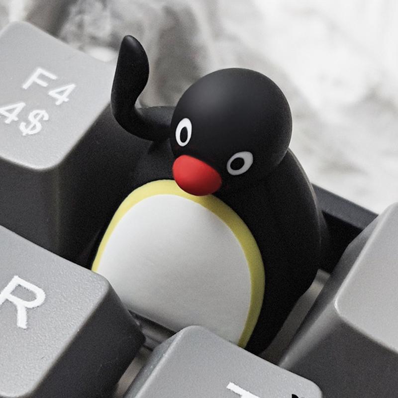 Kawaii Penguin Personality Keycap Single Cute Resin Creative Mechanical Keyboard Cap Replacement Attachment Gifts