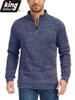 Men's Half-Zip Stand Collar Fleece Pullover Autumn Spring Sweater Ideal for Daily Casual Wear Urban Strolls and Light Outdoor Activities