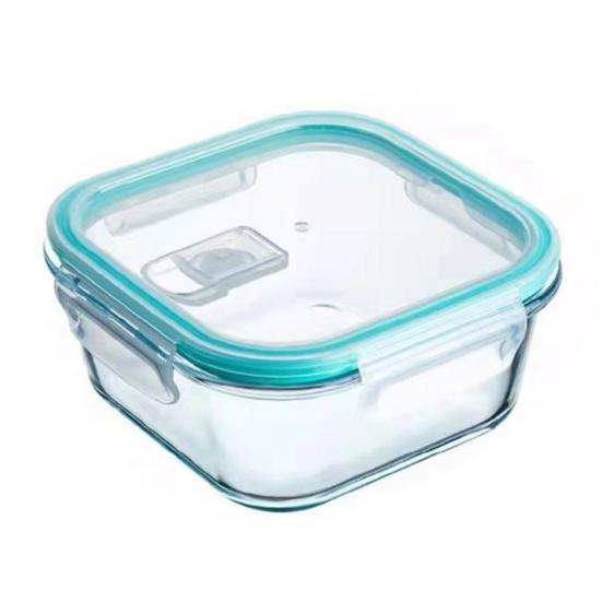 Skleněný obědový box Bento box Dělené nádoby na přípravu jídla s víčky Stohovatelné Opakovaně použitelné