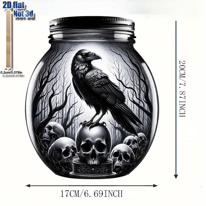 Mason Jar Hangings Decor, Dark Crow Reaper Style, Skull, with Personalized Text - Halloween Decor,  Nurseries, Vintage Home Decor Wall for Bar Kitchen