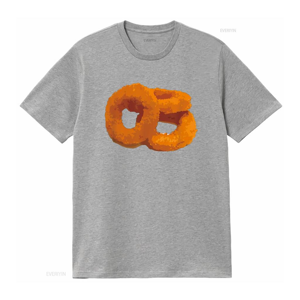 Onion Rings T Shirt Fried Crispy Flavored Appetizer vintage Washed graphic Comfortable homme Stylish Unisex Stretched Slightly