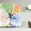 3D Printed Shower Curtains Tree Leaf Flower Plant Bathroom Curtain Waterproof Fabric Curtains Polyester Bath Screen