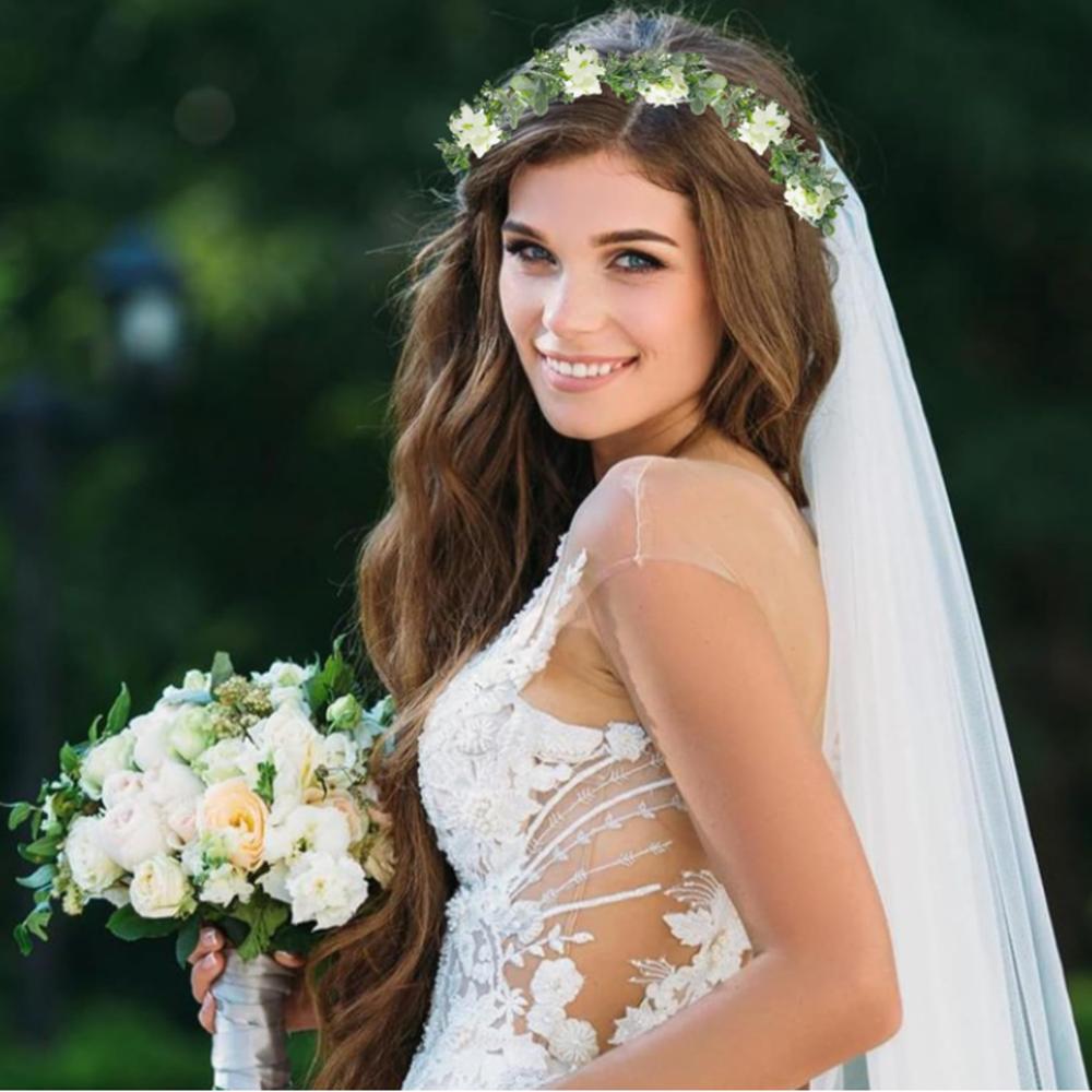 Hot Selling New Women Bohemian Brides Wedding Party Garlands Fairy Photo Shoot Headwear Flower Hair Band Headband