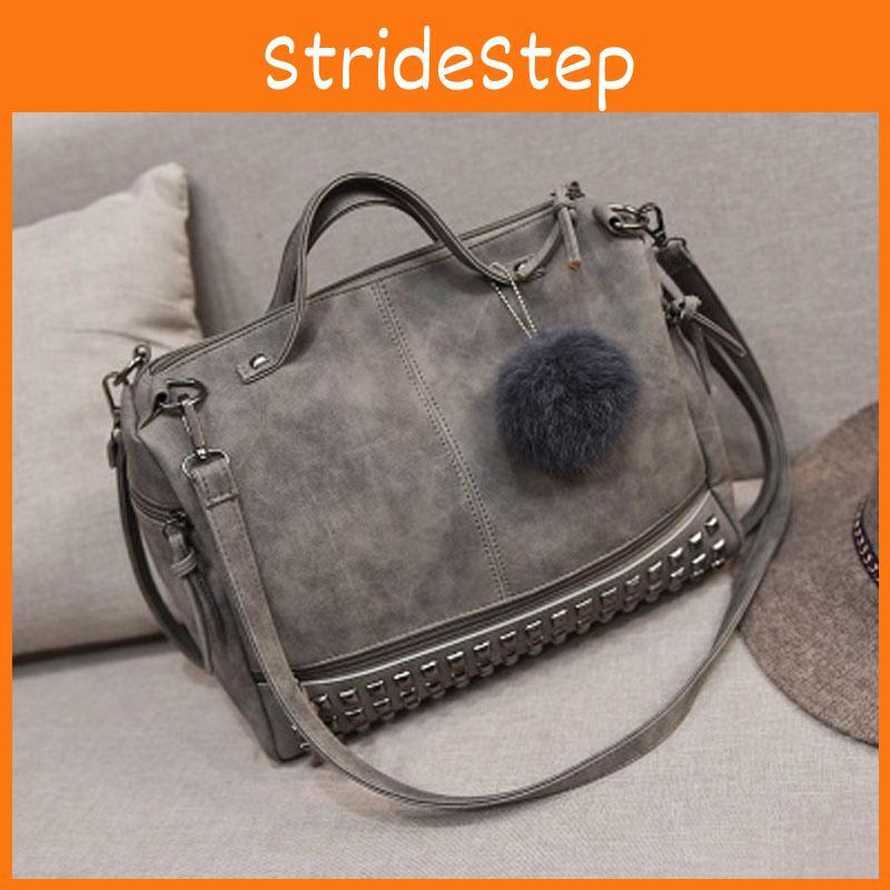 Chic And Spacious Casual Women Large Capacity Solid Rivet Shoulder Messenger Crossbody Bags