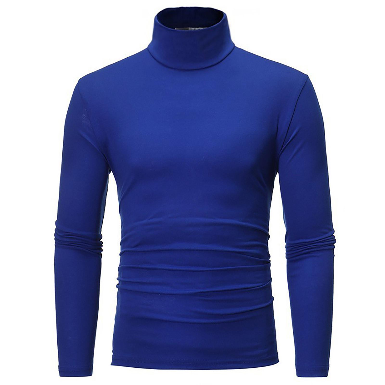 Clothing kaleidoscope Men's Warm T-shirt Long Sleeved Warm Top Winter Sweater Warm Sports Shirt Casual Underwear High Neck Shirt Sports Top Sports Shirt XL