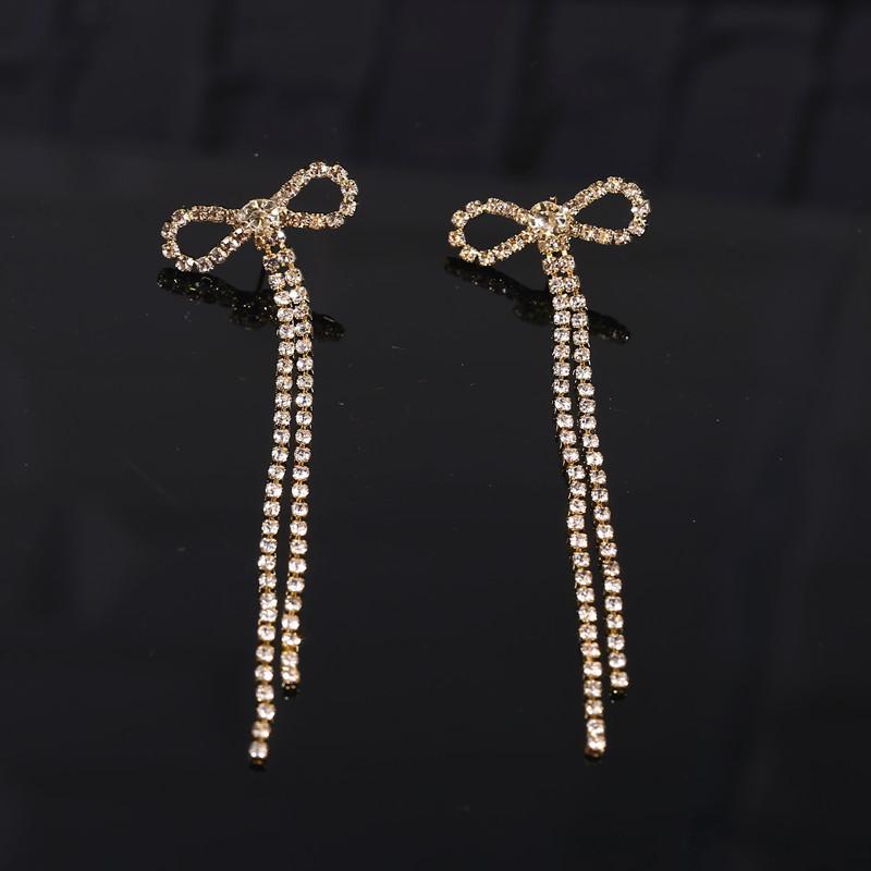 Übertriebene Full-Diamond-Fransenohrringe Damen-Lange Stecker-Ohrringe Dongdaemun Temperament-Ohrringe Ohrringe