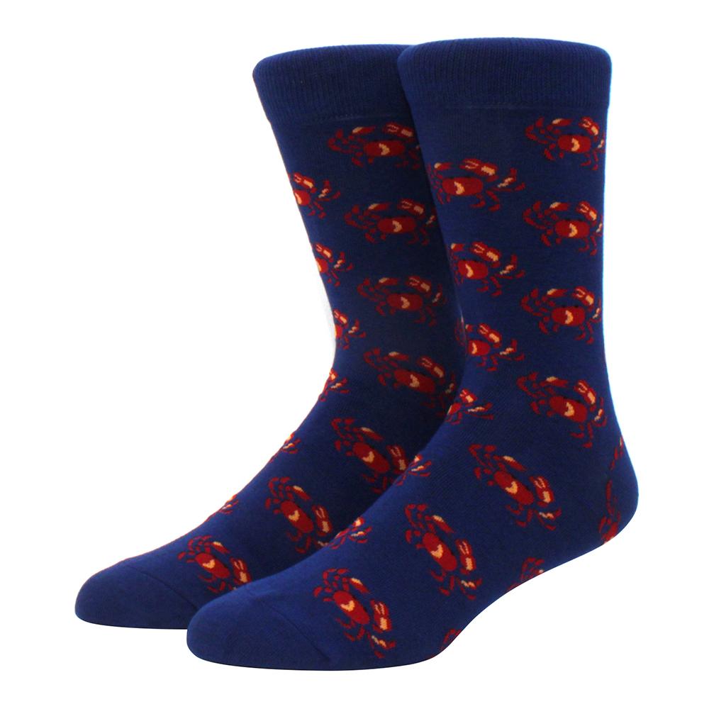 brand new men's socks colorful combed cotton crew socks Jacquard striped knee high socks for Funny men business casual dress