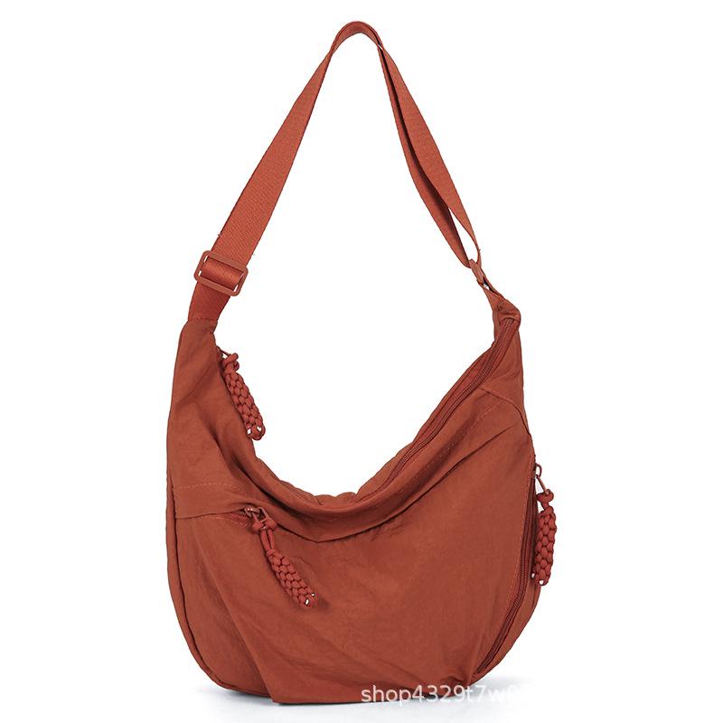 

Solid Color Large Capacity Nylon Crossbody Dumpling Bag - Women s Casual Summer Shoulder Bag