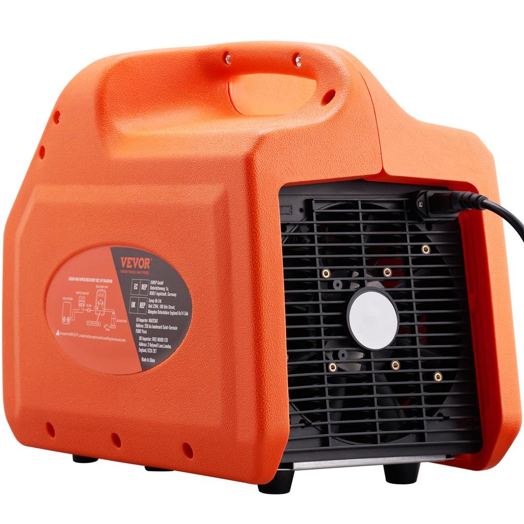 VEVOR 1 HP Refrigerant Recovery Machine - Dual Cylinder Portable AC Recovery Machine with High Pressure Protection 220-240V 50Hz Recovery Machine