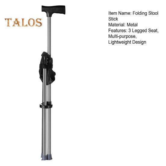 Mehrzweck-Klapphocker Trekkingstock Tragbarer, leichter Gehstock mit dreibeinigem Sitz Outdoor-Kletterkrücke Gehhilfe für ältere Menschen