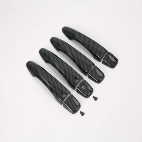 Carbon Fiber Car Door Handles Cover Trim For NISSAN KICKS -2024