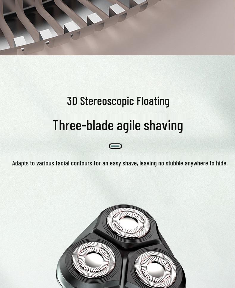 Portable Electric Shaver with LED Display & Fast Charging