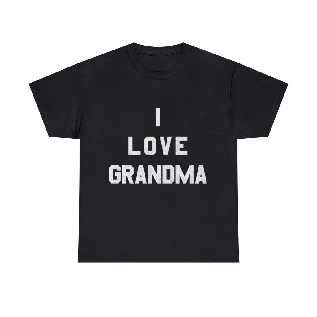 I Love Grandma White Retro Graphic Tee Shirt, S-5XL