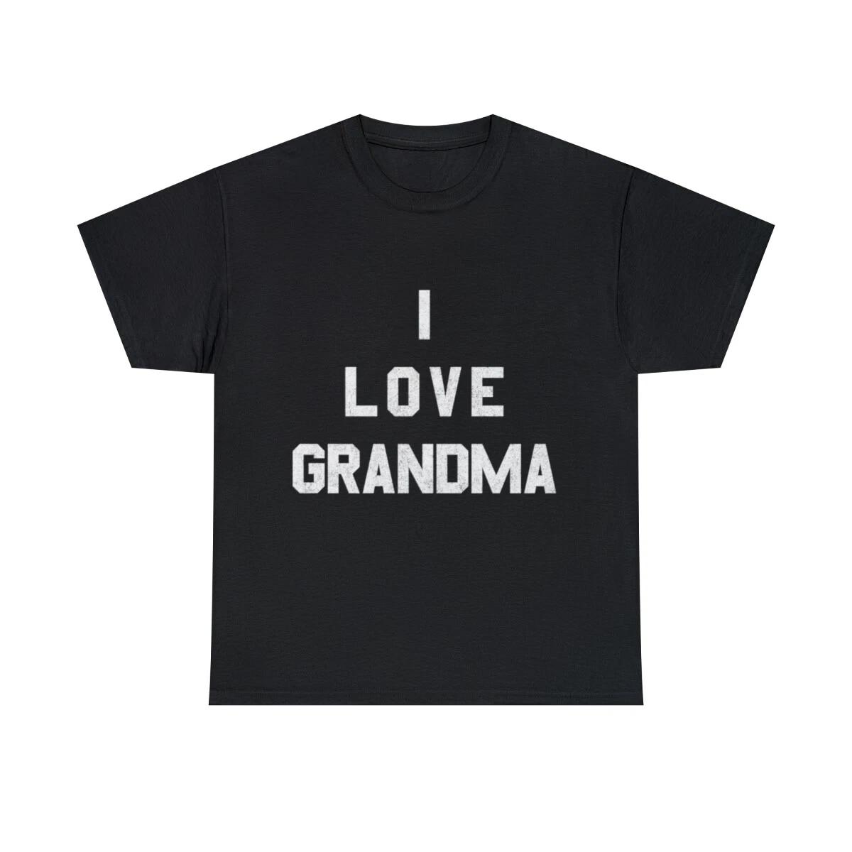 I Love Grandma White Retro Graphic Tee Shirt, S-5XL 2XL