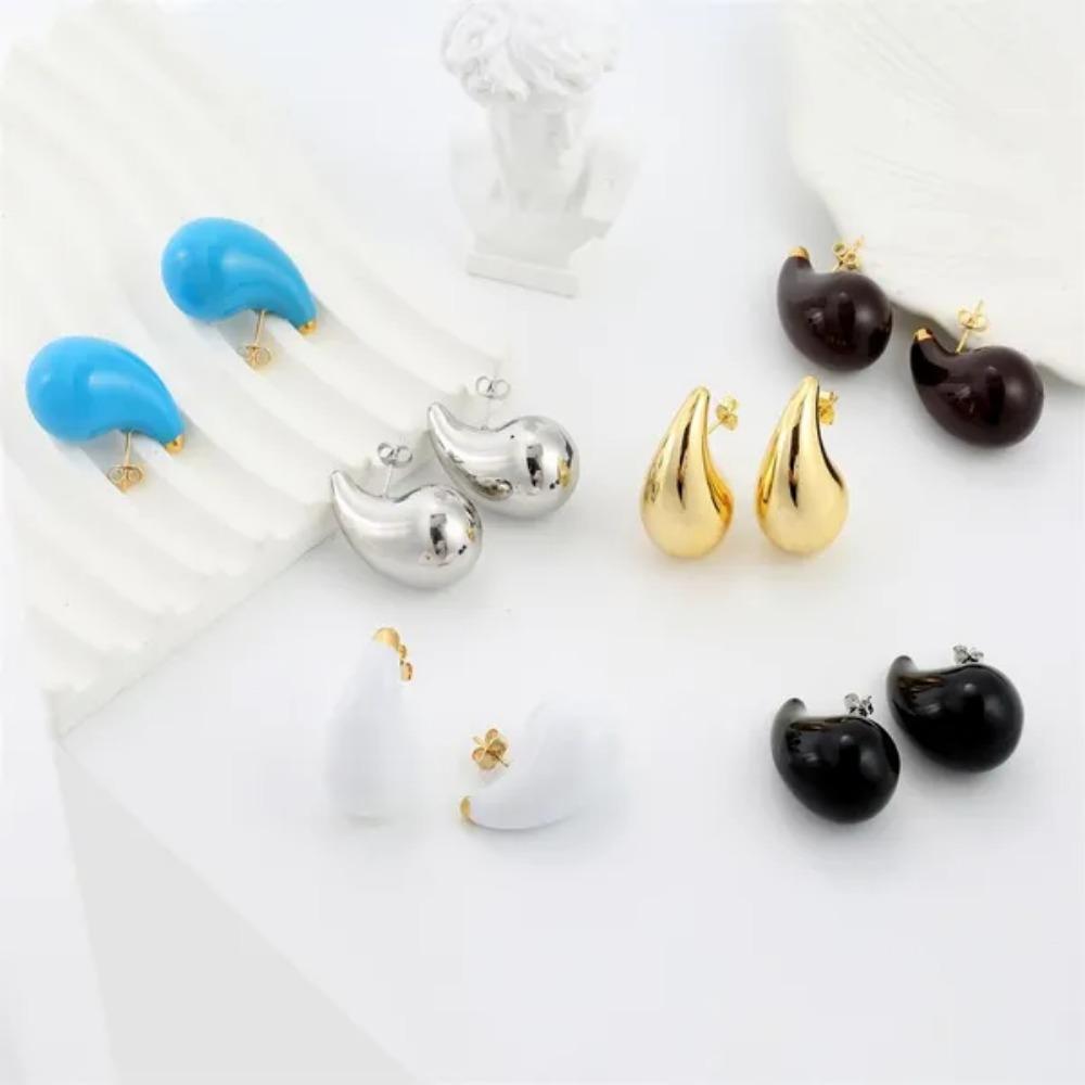Fashion Jewelry Stainless Steel Water Drop Earrings for Women Charm Enamel Women Stud Earrings Pendientes Mujer