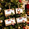 Wooden Money Gift Box 2Pcs Christmas Holder Hanging Ornament for Cash, Xmas Tree Unique Family Decoration, Reusable Cash Holiday Party Tabletop Decor