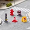 Educational Toy for Kids 8Pcs Mini Traffic Sign Figurines, Simulation Street Barrier Ornaments, Tiny Small Decorative Barriers Light, Cones, Dollhouse