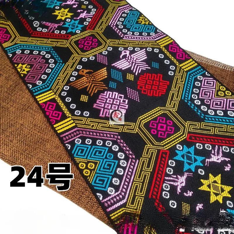 20 cm x 700 cm Hmong Stickerei Spitze Zubehör Miao Nationalität Kleidung Band Brokat Muster Tisch Flagge Wand Hängen Stoff