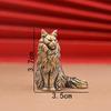 Maine Coon Small Figurine Polished Brass Mini Animal Cat Statue Portable Desktop Ornament for Travel Bag Pendant Desk Decor Gift